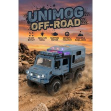 Craftivio Işıklı ve Sesli Unimog Tarzı Off-Road Karavan Jeep - 18 cm Sürtmeli Safari Kamp Aracı