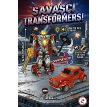 Craftivio Vardem Işıklı ve Sesli Dönüşen Robot - 22 cm Vintage Klasik Model Araba Savaşçı Figür