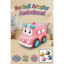 Craftivio Eğitici Sürtmeli Oyuncak Ambulans - Yukarı Aşağı Sallanan Hareketli Güvenli Bebek ve Çocuk Arabası