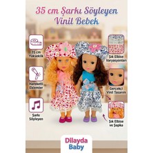 Craftivio Dilayda Baby 35 cm Şarkı Söyleyen Hareketli Eklemli Gerçekçi Vinil Oyuncak Bebek