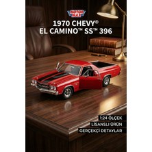 Craftivio Motor Max 1:24 1970 Chevy El Camino Ss 396 Model Araba - Kırmızı Metal Diecast Koleksiyon