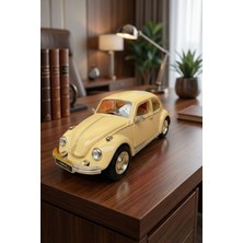 Craftivio Nostaljik Beetle Vosvos Oyuncak Araba - 17CM Büyük Boy - Sesli Işıklı ve Sürtmeli - Sarı Model Araba