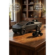 Craftivio 1:24 Cybertruck Metal Diecast Model Araba - Atv Motorlu, Kapıları Açılan Oyuncak Araba Antrasit