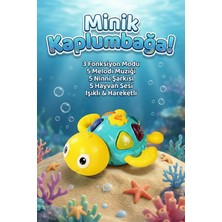 Craftivio Eğitici Işıklı ve Müzikli Hareketli Minik Kaplumbağa Bebek Oyuncağı Mavi Sarı