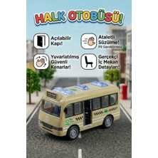 Craftivio Oyuncak Otobüs Kapıları Açılabilen Sürtmeli Pilsiz Güvenli Minibüs Araba