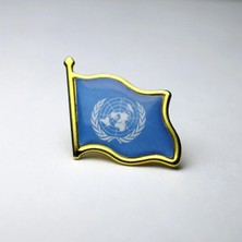 Tamgacrafts Birleşmiş Milletler (United Nations) Bayrak Rozeti Altın Metal Yaka Pin