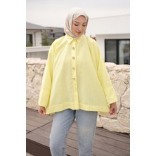 İmaj Butik Sarı Düğmeli Geniş Kol Gömlek