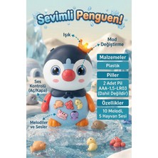 Craftivio Müzikli ve Işıklı Penguen Interaktif Bebek Oyuncağı 10 Melodi 5 Hayvan Sesi