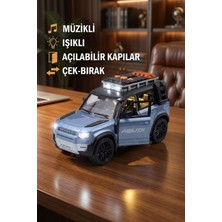 Craftivio Sesli Işıklı Çek Bırak Oyuncak Araba Defender Model Jip - Kapıları Açılan Lüks Arazi Aracı (17 Cm)
