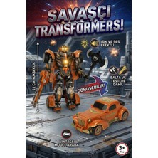 Craftivio Vardem Işıklı ve Sesli Dönüşen Robot - 22 cm Vintage Klasik Model Araba Savaşçı Figür