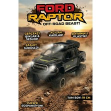 Craftivio Off-Road Ford Raptor Görünümlü Işıklı Sesli Kapıları Açılan Sürtmeli Oyuncak Araba Jeep (19 Cm)