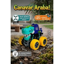Craftivio Dinozor Temalı Canavar Araba - 360 Derece Takla Atan Atalet Motorlu Monster Truck Oyuncak