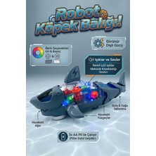 Craftivio Şeffaf Dişlili Işıklı ve Sesli Hareketli Robot Köpek Balığı Oyuncak