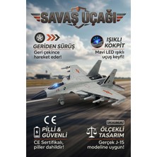 Craftivio J-15 Savaş Uçağı Oyuncak Işıklı Çek Bırak Maket Jet 23 cm - Piller Dahil