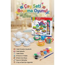 Craftivio Boyanabilir Porselen Çay Seti 13 Parça - Kendin Yap (Dıy) Çocuk Etkinlik ve Boyama Oyunu