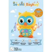 Craftivio Sevimli Baykuş - Işıklı Sesli Müzikli Eğitici Bebek Oyuncağı Piyanousu (3 Mod & Hayvan Sesli)