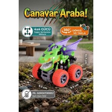 Craftivio Ejderha Temalı Canavar Araba Seti - 360 Derece Takla Atan Atalet Motorlu Monster Truck Oyuncak
