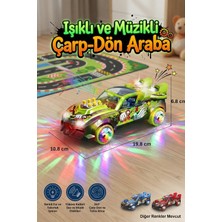 Craftivio Işıklı ve Müzikli Şeffaf Dişli Oyuncak Araba 360 Derece Dönen Çarp Dön Hareketli Araba Yeşil