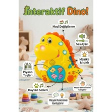 Craftivio Vardem Eğitici Interaktif Müzikli ve Işıklı Dinozor Bebek Oyuncağı Hayvan Sesli Piyano