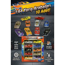 Craftivio Vardem 10'lu Metal Model Araba Seti 1:64 Ölçek Die-Cast Yarış Arabaları - 7 cm