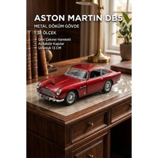 Craftivio Aston Martin Db5 1:38 Ölçek Metal Çek Bırak Model Araba - Açılabilir Kapılar (13 Cm)