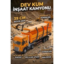 Craftivio 39 cm Büyük Boy Sesli Işıklı Inşaat Kamyonu - Hareketli Damperli Oyuncak Tır Iş Makinesi