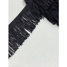 Püskül Saçak Siyah / 7cm / 1 Metre / Kalın Iplikli