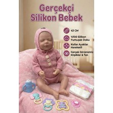 Craftivio Gerçekçi Et Bebek 43 cm Uyuyan Bebek - %100 Silikon Dokulu Aksesuarlı Reborn Oyuncak
