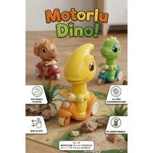 Craftivio Bas-Git Sürtmeli Dinozor Motosiklet Oyuncak - Eğitici ve Eğlenceli Dino Figürlü Araba (Pilsiz)
