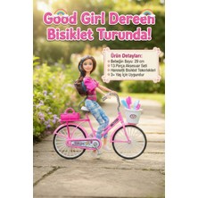Craftivio Good Girl Dereen Hareketli Bisikletli Bebek Seti 29CM - 13 Parça Aksesuarlı Oyuncak - 3+ Yaş