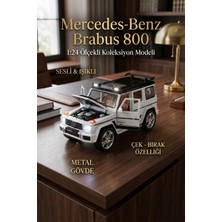 Craftivio Mercedes Brabus G800 1:24 Metal Model Araba - Sesli Işıklı, Çek Bırak, Açılan Kapılar - Beyaz
