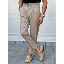 Modefendicom Toka Detaylı Çift Pile Italyan Kesim Pantolon