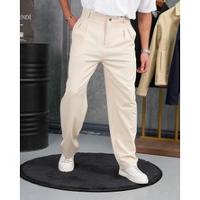 Modefendicom Baggy Kalıp Pile Detaylı Kumaş Pantolon