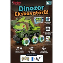 Craftivio Vardem Oyuncak Uzaktan Kumandalı Işıklı Müzikli Şarjlı 360 Derece Dönen Dinozor Iş Makineleri