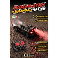 Craftivio Duman Atan Kumandalı Araba 1:18 Ölçekli Yarış Arabası Işıklı R/c Oyuncak