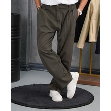 Modefendicom Baggy Kalıp Pile Detaylı Kumaş Pantolon