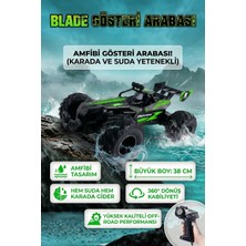 Craftivio Uzaktan Kumandalı Şarjlı Amfibi Off-Road Oyuncak Araba Büyük Boy 38 cm Suda ve Karada Giden