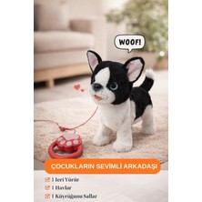 Craftivio Yürüyen Havlayan Kuyruk Sallayan Tasmalı Peluş Köpek - Sesli ve Hareketli Oyuncak Köpek