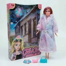 Craftivio Kürklü Moda Bebeği 29 cm - Şık Kürklü ve Aksesuarlı Oyuncak Bebek Seti