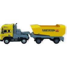 Ronanna Metal Tır 1:24 - Sesli Işıklı Taşıyıcı Dorseli Tır 30 cm - Sarı (Lisinya)
