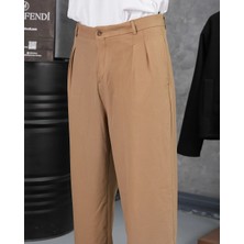 Modefendicom Baggy Kalıp Pile Detaylı Kumaş Pantolon
