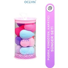 Ocean Silindir Pakette Makyaj Süngeri 10'lu Karışık Renk ASU-311