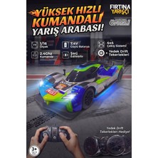 Craftivio Fırtına Yarışçı Öfkeli 1/16 Ölçek Şarjlı Kumandalı Drift Yarış Arabası (4x4, 30KM/S Hız, LED Işıklı)