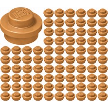 LEGO Yedek Parçalar: Plate Round 1X1: 100 Adet 1x1 Plate Round Parts Medium Nougat - Nuga 4073