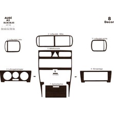 Mars Cockpit Design Audi A3 Konsol-Torpido Kaplama 1996-2000 8 Parça Koyu Meşe