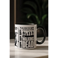 İyi Fikirler The Walking Dead Özel Tasarım Porselen Kupa Bardak Içi Siyah Kulplu 330 ml