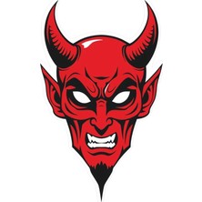 Altınuç Art Design 3 Adet 10X16 cm Kırmızı Şeytan Sticker V2 Araç Oto Jeep Motor Kask Sticker