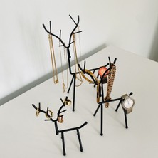 Özgürce 3'lü Geyik Figür Takılık, Siyah Paslanmaz, Yatak Odası Şık Dekorasyon