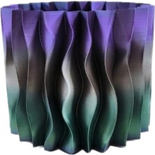Ronanna Modern Dalgalı Yüzey Tasarımlı Mor 3D Dekoratif Saksı Vazo - Lisinya