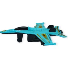 Ronanna Çek Bırak Metal Mini Savaş Uçağı 10 cm - Turkuaz (Lisinya)